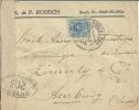 BARCELONA CC CON SELLO ALFONSO XIII MEDALLON 25 CTS ETIQUETA DE CENSURA FRANCESA Y MARCA DE CENSOR 203 MAT LLEGADA A AAR - Storia Postale