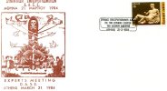Greek Commemorative Cover- "Synodos Empeirognomonon DASE Gia Eiriniki Epilysh Die8non Diaforon -Athinai 21.3.1984" Pmrk - Affrancature E Annulli Meccanici (pubblicitari)