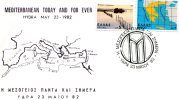 Greek Commemorative Cover- "H Mesogeios Panta Kai Simera -Ydra 23.5.1982" Postmark - Postembleem & Poststempel