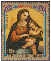 Burundi 1973 Scott C193 Sello º Navidad Christmas Noel Madonna & Child De Raphael 18F Correo Aereo Burundi Stamps Timbre - Neufs