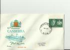AUSTRALIA YEAR 1963- FDC 50TH ANNIVERSARY CANBERRA FLOWN TO U.KINGDOM  W/1 STAMP OF 5 PENCE  REF 12/AU - Lettres & Documents