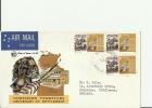 AUSTRALIA YEAR 1969 -FDC 100 YEARS NORTHERN TERRITORY SETTLEMENT FLOWN T W3STAMPS OF 5 CENTS POSTM PARRAMATTI  REF 29/AU - Brieven En Documenten