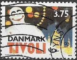 DENMARK 1993 Nordic Countries' Postal Co-operation. Tourism - 3k75 Pierrot (Thor Bogelund, 1947) FU - Usati