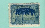 ERINNOPHILIE VIGNETTE  1897 EXPOSITION INTERNATIONALE  BRUXELLES #ARTS SCIENCES INDUSTRIE COMMERCE - Erinnophilia [E]