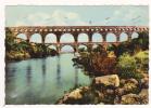 (RECTO/VERSO)  REMOULINS - LE PONT DU GARD EN 1956 - PLIS EN BAS A DROITE - Remoulins