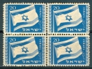 Israel - 1949, Michel/Philex No. : 16, - ERROR "IsraCl" - 4 BLOCK - MNH - *** - No Tab - Imperforates, Proofs & Errors