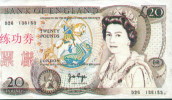BOC (Bank Of China) Training Banknote, England Banknote Specimen Overprint - Sonstige & Ohne Zuordnung