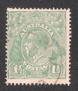 Australia 1923 KG V, 1 1/2p, Perf 14 ,Wmk 9, Scott # 25, VF Used - Gebraucht