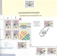 1508l: Österreich 1983 Weltkommunikationsjahr: Schwarzdruck Plus Viererblock **, Einzel- Und Mustermarke, FDC, Brief - Andere & Zonder Classificatie