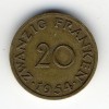 SARRELAND  -  SARRE  @@  20 FRANCS 1954  @@  N1 - Sonstige & Ohne Zuordnung