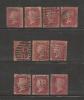 UNITED KINGDOM 1858 Used Stamp Victoria 1p Red (10 Stamps) Nr. 16 - Oblitérés