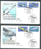 Germany Allemagne Deutsche Bundespost Historische Luftpost Beforderung Avions Airplanes Zepplin 2x FDC Bonn 06.04.1991 - Zeppeline