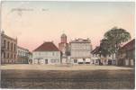 Friedeberg Markt Rathaus Geschäft Eduard Roh... Gelaufen 2.3.1910 Strzelce Krajenski Color - Neumark