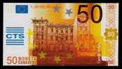 Test Note "CTS" Testnote, 50 EURO, Typ B = Large CAVANESE,  Beids. Druck, RRR, UNC - Sonstige & Ohne Zuordnung