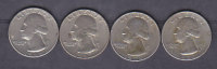 ETATS UNIS - 25 Cents (4 Pieces) 1966-1967-1970-1986 - Ohne Zuordnung