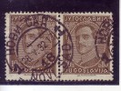 KING ALEXANDER-10 DIN-PAIR--POSTMARK NOVI SAD-VOJVODINA-SERBIA-YUGOSLAVIA-1931 - Usados