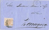 Carta Entera BARCELONA 1867 A Zaragoza. Parrilla Numeral 2 - Covers & Documents