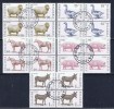 BG Bulgarien 1991 Mi 3923-27 Haustiere (Viererblocks) - Used Stamps