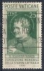 1936 VATICANO USATO STAMPA CATTOLICA 25 CENT - RR10291-3 - Gebraucht