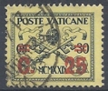 1931 VATICANO USATO SOPRASTAMPATO 25 SU 30 CENT GIALLINO - RR10299-5 - Used Stamps