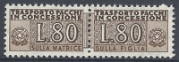 1955-81 ITALIA PACCHI IN CONCESSIONE STELLE 80 LIRE MNH ** - RR10337 - Consigned Parcels