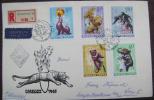 1965 HUNGARY REGISTERED AIRMAIL FDC CIRCUS 1 CLOWN ANIMALS - Cirque