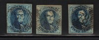 BELGIQUE N° 11 X 3 Nuances Obl. TTB à Superbe - 1858-1862 Médaillons (9/12)