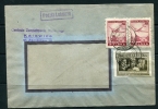 Poland 1948  Strip Of 2 Airmail Multifranked Cover Katowice - Briefe U. Dokumente