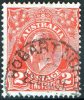 Australia 1926-1930 King George V Small Multi Wmk 2d Red Used - HOBART NORTH Tasmania - Used Stamps