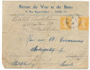 France Cover Sent To Sweden Paris 3-7-1923 With Pair And Vignette On A Creased And Bended Cover - Cartas & Documentos