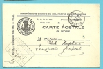 Carte Postale De Service / Chemin De Fer Met Cirkelstempel En Spoorwegstempel NESSONVAUX Op 25/5/1911 - Andere & Zonder Classificatie