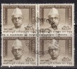 India MH First Day Postmark,  Block Of 4,  1969 Kasinadhuni Nageswara Rao Pantulu, Jounalist, Journalism - Blocks & Kleinbögen