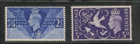 UK - GEORGE VI - 1946 -  VICTORY - SG # 491/2  - MINT NH - Unused Stamps