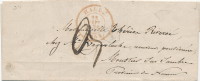 220/19 - Lettre Non Affranchie HALLE 1855 Vers MOUSTIER Sur SAMBRE - Boite Urbaine Y Origine HAL - Landelijks Post