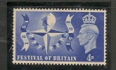 UK - GEORGE VI - 1951- FESTIVAL OF BRITAIN   SG #  514  MINT NH - Unused Stamps