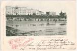 Gruss Vom Nordseestrande BORKUM Strand Mit Hotels Grünlich 12.9.1898 Gelaufen - Borkum