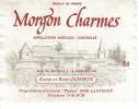 Etiquette VIN MORGON CHARMES - Annie Et René JAMBON 69430 LANTIGNIE - Beaujolais