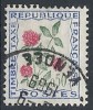 1964-71 FRANCIA USATO SEGNATASSE FIORI 50 CENT - FR169 - 1960-.... Afgestempeld