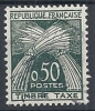 1960 FRANCIA USATO SEGNATASSE REPUBLIQUE FRANCAISE TIMBRE TAXE 50 CENT - FR170 - 1960-.... Afgestempeld