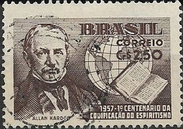 BRAZIL 1957 Centenary Of Spiritualism Code - 2cr50 - Kardee, Code & Globe FU - Gebruikt