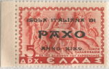 SI53D Italia Regno Grecia Isola Italiana Di PAXO Mitologica  5 D.1941 Nuovo MNH Soprast. In Nero E Al Retro In Azzurro - Ionische Inseln