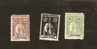 R3-6-2. Portugal, Republica Portuguesa, 1914 1c 1/2c 1 1/2 C - Cape Verde - Cape Verde