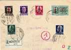 I-rs003a/  ITALIEN - Rovereto 1944. Diverse Überdruckmarken, Einschreiben N. Köln - Eilsendung (Eilpost)
