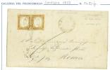 STORIA POSTALE - SARDEGNA  -  SASS. 14 Df -  10 CENT.  BISTRO ARANCIO  -  LETTERA DA SAN BENEDETTO PER ROMA - Sardinia