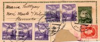 Slovakia 1941,  Nove Mesto N Vahom,  Postal Stationery Card,  Upper Half With 6 Stamps, Interesting - Briefe U. Dokumente