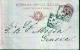 FOGGIA - GENOVA - Anno 1896 - Stamped Stationery