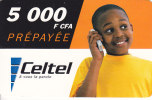 Gabon, Celtel, 5 000F CFA, Boy, 2 Scans. - Gabon