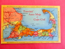 MA - Massachusetts > Cape Cod ---- Tourist Auto Map Of Cape Cod- ---  Linen  = ==    ==ref  572 - Cape Cod