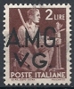 1945-47 TRIESTE AMG VG USATO DEMOCRATICA 2 LIRE - RR10718 - Oblitérés