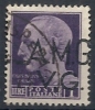 1945-47 TRIESTE AMG VG USATO 1 LIRA VARIETà SOPRASTAMPA SPOSTATA - RR10721 - Oblitérés